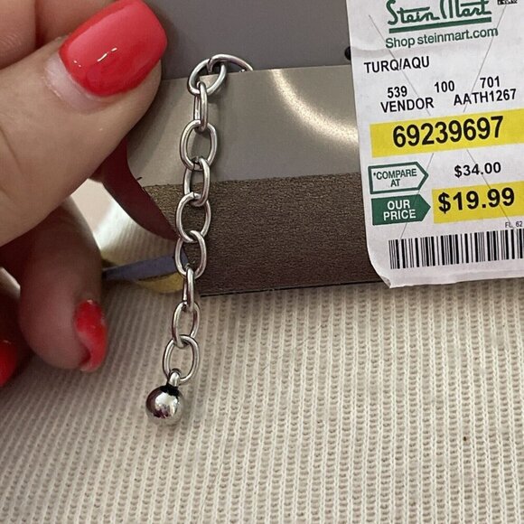 Zevar By Treska Necklace Silver Glass Beads Multicolor Statement Piece Boho NWT! - Picture 7 of 11